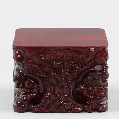 thalo Pedestal Stand Solid Wood Carved Flowerpot Fish Tank Heightened and Thickened Rectangular Base Pad Plants Display Base