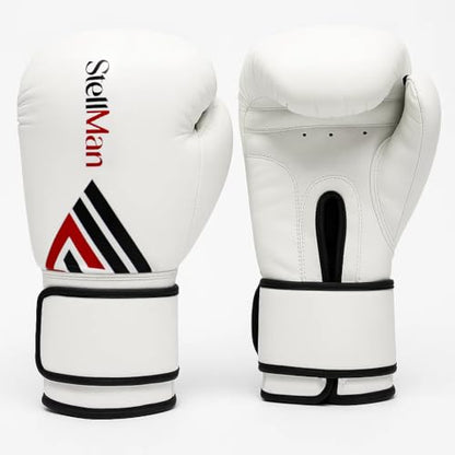 Boxing Gloves for Men & Women – Premium Synthetic Leather Training Gloves for Boxing, Kickboxing, Muay Thai, Sparring & Heavy Bag Work with Wrist Support – White - size: 10oz