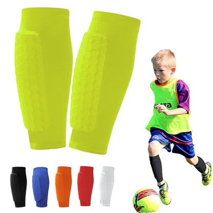 Soccer Shin Guards Pads for Youth Adult - color: Green, size: Medium