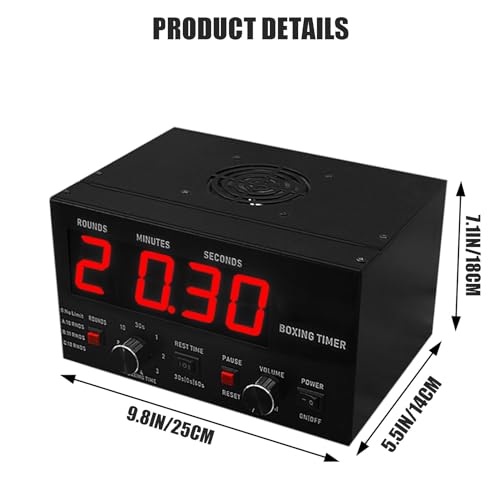 Boxing Interval Timer, Professional Gym Timer,with 1-12 Challenge Rounds/Adjustable Buzzer Alarm,for Kickboxing (Blue) - color: Blue