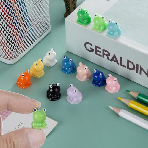 Vawuz 180 Pcs Mini Resin Frog Garden Decor Cute Green Figurines Miniature Home Tiny Frogs Fairy Animals Moss DIY Favors Gift Landscape Aquarium Dollhouse Birthday Party Room Ornament