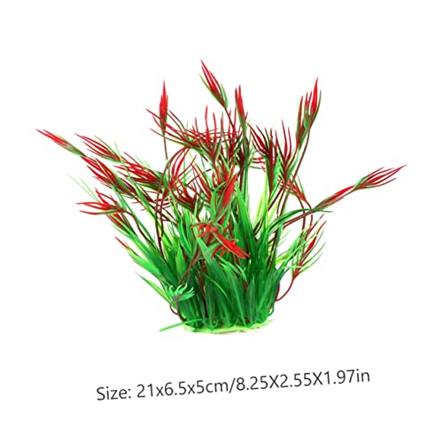 Alipis 2pcs Artificial Aquarium Grass Plants Fish Tank Decorations Flat Bottom and Weighted Base Lifelike Underwater Plant Arrangement