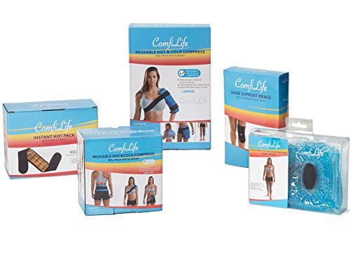 ComfiLife Knee Ice Pack with Wrap Reusable Hot & Cold Therapy Gel Pack Adjustable Compression Support for Injuries, Pain, Surgery, Arthritis, Meniscus and More - size: 1 Count (Pack of 1)