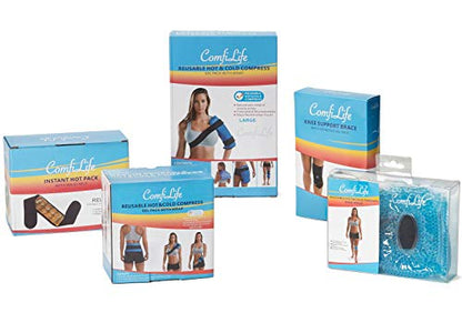ComfiLife Knee Ice Pack with Wrap Reusable Hot & Cold Therapy Gel Pack Adjustable Compression Support for Injuries, Pain, Surgery, Arthritis, Meniscus and More - size: 1 Count (Pack of 1)
