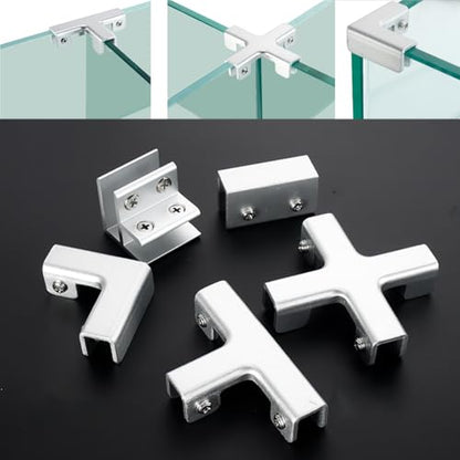 Aluminum Alloy Tile Clamp Fixed Clamp - Aluminum Alloy Fixing Clip Kit with Screw and Silicone Elastic Pad, for Assembly and Reinforcement of Showcases, Fish Tanks, Aquariums and More of Thick 7mm - color: 7mm
