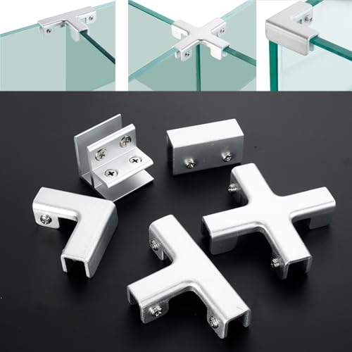 Aluminum Alloy Tile Clamp Fixed Clamp - Aluminum Alloy Fixing Clip Kit with Screw and Silicone Elastic Pad, for Assembly and Reinforcement of Showcases, Fish Tanks, Aquariums and More of Thick 7mm - color: 7mm