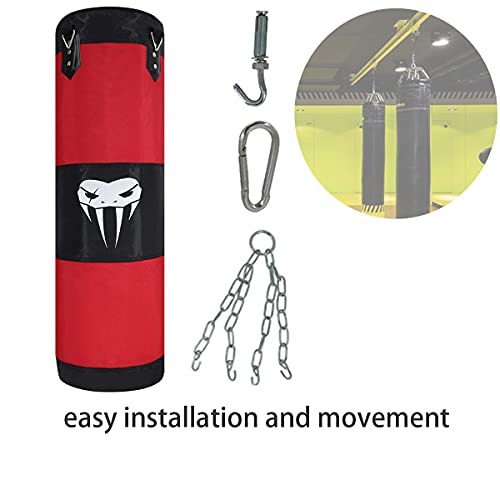 SOTF Heavy Bag Boxing Set Punching Bags for Adults Heavy Duty Hanging Punching Bag Unfilled - color: Red, size: length 120cm