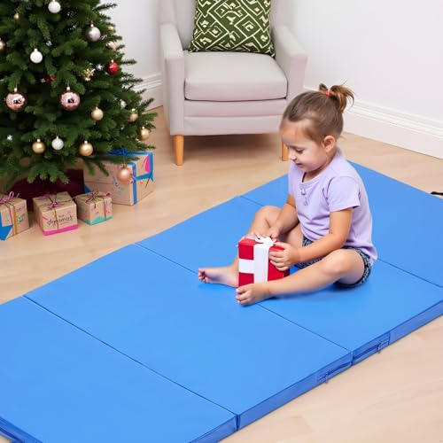 Gymnastics Mat, 3x6FT / 4x8FT 2" Thick Kids' Folding Tumbling Mat - color: 3x6FT-Blue