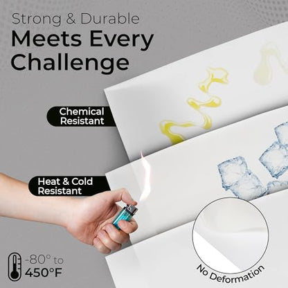Exactly Rubber - Translucent Silicone Sheet, 50A Durometer Rubber Sheet, Semi Clear Silicone, Resistant -80 to 450°F, Food-Grade Silicone Placemat, 450% Elongation, Made in The USA, 1/32 x 12” x 18” - size: 1/32 x 12 x 18