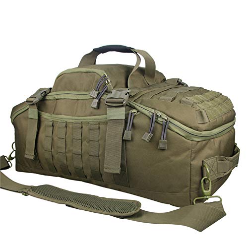 3 in 1 Tactical Travel Duffel Bag Backpack, Heavy Duty Gym Bag 85L,Green | Waterproof 600D nylon, internal collapsible dividers, weekend overnight travel, gym workout,military bag,(27x14x11)In - color: Green, size: 85L,(27x14x11)Inches
