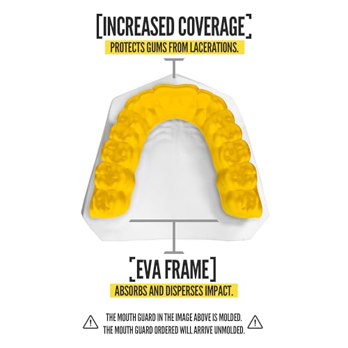 2 Pack Nxtrnd Classic Mouthguard, Custom Fit Sports Mouthpiece for Football, Boxing, MMA, Basketball, Hockey, Lacrosse, Youth & Adult (Yellow) - color: Yellow