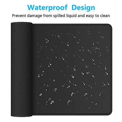 Dapesuom Large Mouse Pad, Extended Gaming Mouse Mat with Stitched Edges, Full Size Desk Mats with Non-Slip Base, Computer Big Desktop Keyboard Pad for Gamer, Laptop, Office, 23.6 x 11.8 in, Jet Black - color: Jet Black, size: 23.6L x 11.8W inches