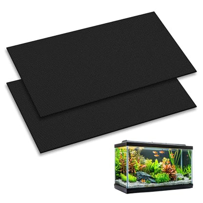 15 x 30 x 0.2 Inches Aquarium Leveling Mat, 2PCS Neoprene Non-Slip Shockproof Fish Tank Pad Waterproof Textured Surface for Uneven Surfaces Durable Fish Tank Mat with Easy-Cut Edges