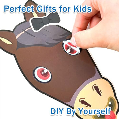 48 Pcs Make A Horse Sticker Sheets Mix and Match for Kids Horse Party Favors Supplies Birthday Gifts Activity Crafts - style: Horses