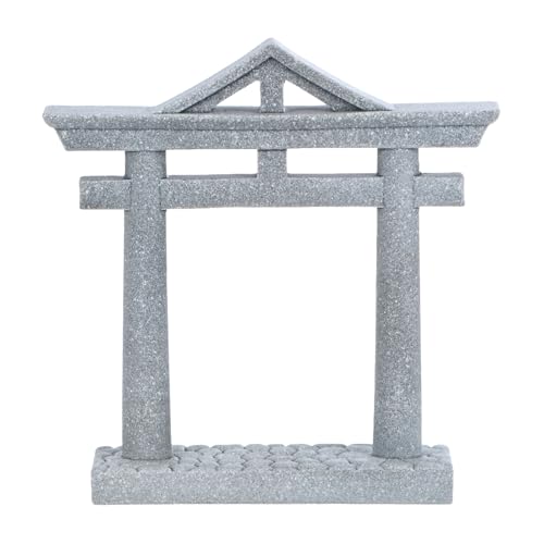 M METERXITY 3.7" H Miniature Torii Gate Ornaments with Plaque, Mini Chinese Gate Models Decorative Japanese Sandstone Tiny Home Landscape Accessories for Aquarium/Fish Tank/Garden Decor