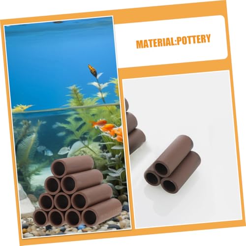 2Pcs Pottery Shrimp Breeding Shelter Durable Aquarium Hiding Place Optimal Shrimp Habitat Decor Easy Install Spawning Tube for Fish Tank