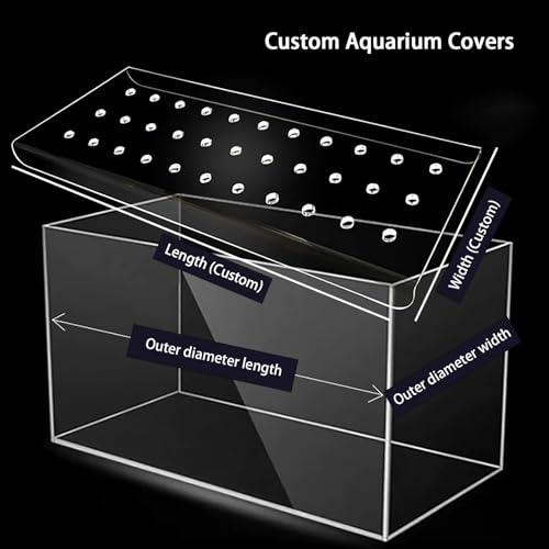 Acrylic Aquarium Anti-Jumping Lid Cover with Feeding Ventilation Hole, Clear Custom Fish Tank Top Cover Acrylic Grid Panel, for Aquarium Home - size: 31x16.5cm/12.2x6.5inch