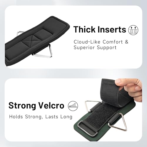 Wrist Cuffs with D-Ring, Wrist Wraps for Weightlifting with Neoprene Padding, Wrist Straps for Cable Machines - color: Olive Green