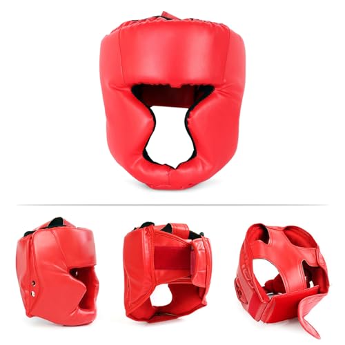 ZJchao Kickboxing Headgear, MMA Sparring Helmet, PU Leather with Thick Foam Padding, Full Coverage for Boxing & Martial Arts, Comfortable Adjustable Closure, Breathable Design