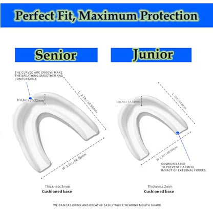 6-Pack Sports Mouthguard with Case Kids Youth Boil Bite Slim Fit Soft Girls Boys Football Lacrosse Basketball Boxing Soccer Taekwondo MMA Size Adult Age Above 11.