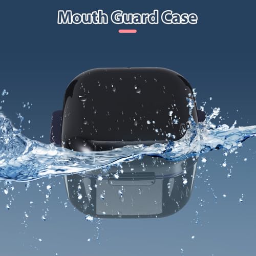 Tofficu Denture Bath Case Cup Box Portable False Teeth Holder Storage Soak Container Orthodontic Retainer Case with Strainer Basket for Travel Cleaning (Black)