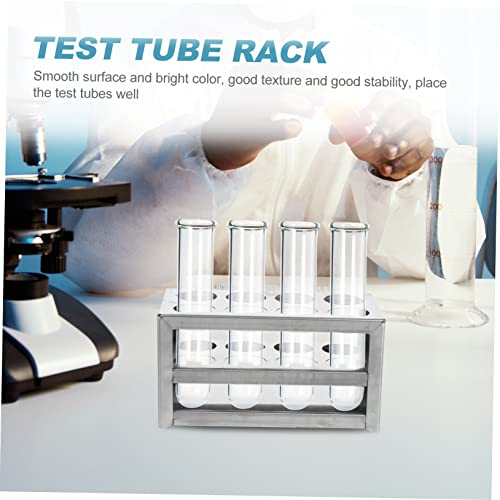 PRETYZOOM 1pc Stainless Steel Test Tube Rack Practical Organizer for Laboratory Classroom and Home Use Lightweight Holder for Test Tubes Lipsticks
