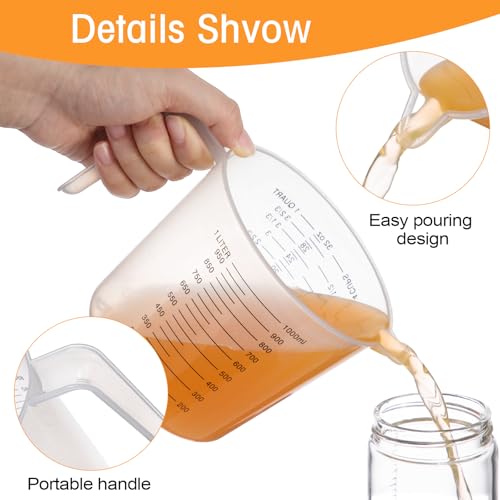 36 Pcs Plastic Measuring Cup Clear Measuring Mug with Spout and Handle Grip Capacity Clear Graduated Pitcher for Kitchen Flour Water Liquids(Black,32 oz, 4 Cups) - color: Black, size: 32 oz, 4 Cups