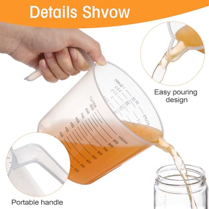 36 Pcs Plastic Measuring Cup Clear Measuring Mug with Spout and Handle Grip Capacity Clear Graduated Pitcher for Kitchen Flour Water Liquids(Black,32 oz, 4 Cups) - color: Black, size: 32 oz, 4 Cups