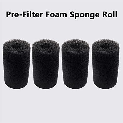 Bivethoi 4 Pcs Pre-Filter Foam Sponge Roll, Aquarium Intake Filter Media Sponge, Compatible Filter Accessories for Aquarium Fish Tank (Black)