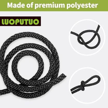 1/2 Inch × 100 FT Black Polyester Solid Braid Rope – UV & Abrasion Resistant, Low Stretch, Multipurpose for Flagpole Halyard, Clothesline, Camping, and Utility Tasks - size: 1/2 In×100 FT