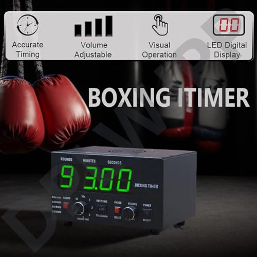 Professional Gym Timer with Led Display and Adjustable Sound Classic Boxing Interval Timer Selectable Training Time for Muay Thai (Blue) - color: Blue