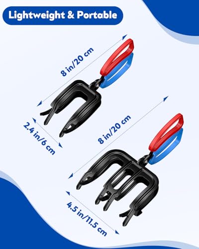 Pawfly 2 Pcs Fish Grippers, Non-Slip 2 or 3 Claw Fishing Pliers, Metal & ABS Plastic, Multifunctional Fish Control Clamps
