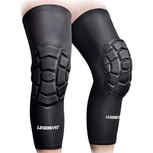 Wrestling Long Knee Pads Compression Leg Sleeves - color: Black, size: Small