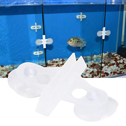 40PCS PVC Aquarium Fish Tank Suction Cup Separating Board Divider Support Clip White Black 6.5x5.3cm (White) - color: White