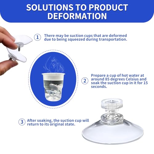 12 Pack 40mm Clear Suction Cups, Heavy Duty Vacuum Suction Pads, Removable Reusable No Drill Suction Holders for Glass, Window, Mirror, Tile & Smooth Surfaces