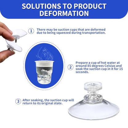 12 Pack 40mm Clear Suction Cups, Heavy Duty Vacuum Suction Pads, Removable Reusable No Drill Suction Holders for Glass, Window, Mirror, Tile & Smooth Surfaces