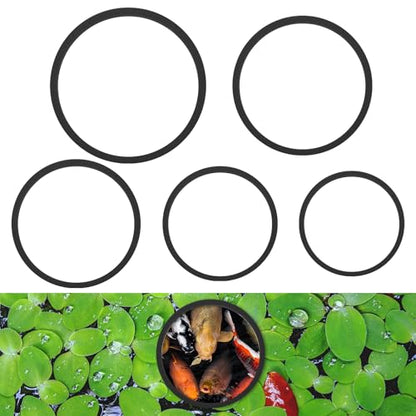 5 Pcs Round Feeding Ring for Fish Tank, 5 Sizes Aquarium Floating Plant Barrier Floating Plant Corral Fish Tank Aquarium Accessories for Betta(Black)