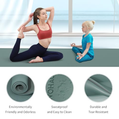 8mm Thick Yoga Mat Non Slip for Women Men - color: Dark green+Dark grey