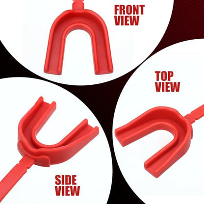 Seematn 40 Pcs Strapped Mouth Guard Bulk Football Mouthguard with Strap Youth Boxing Sports Mouthpieces Adult Mouthguard for Basketball Lacrosse Hockey Wrestling (Red) - color: Red