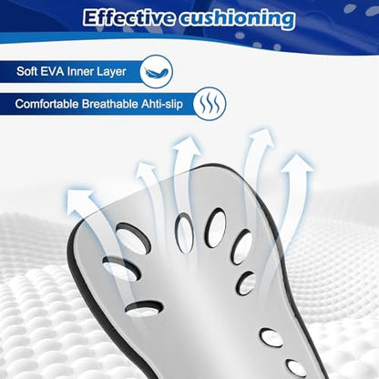 Soccer Shin Guards, 2 Pair Lightweight and Breathable Shin Guard Sleeves for Adults Football Player, Calf Protective Gear Shin Guards for Men Women (Bigger Shin Guards) - color: Black and Blue