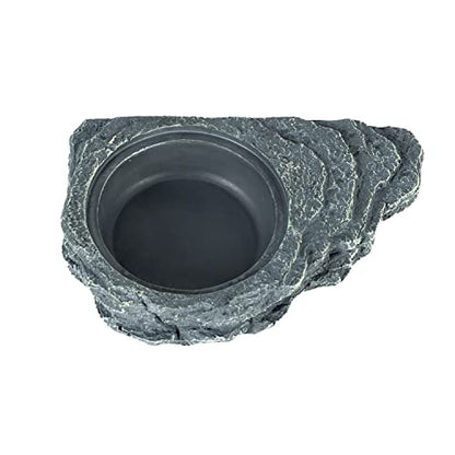 REPTIZOO Reptile Magnetic Feeder Ledge, Single Bowl Reptile Food Dish with 3PCS Feeding Cups Food Water Feeder for Crested Gecko Lizard Chameleon Pets