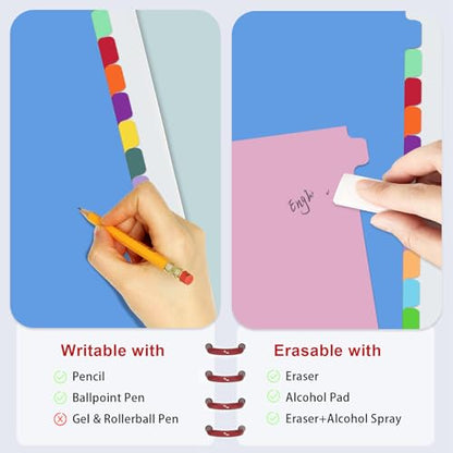 12-Tab Dividers for 3 Ring Binder,Plastic Biner Dividers with Tab, Monthly Divider Sets, 12 Tabs, Jan-Dec,File tabs,Multicolor,3 Sets