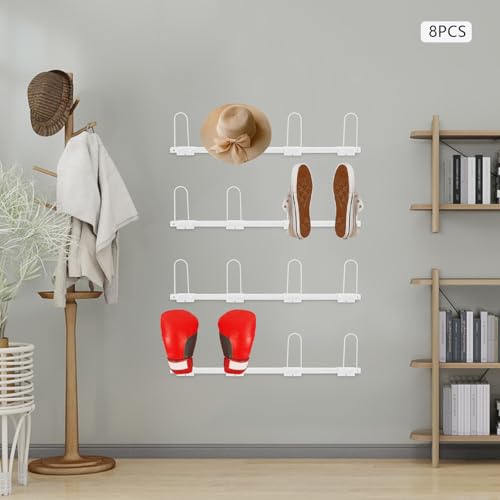 8PCS Wall-Mounted Boxing Glove Storage Rack, Glove Storage Display Cabinet, Hanging Boxing Glove Drying Rack (Whi) - color: White