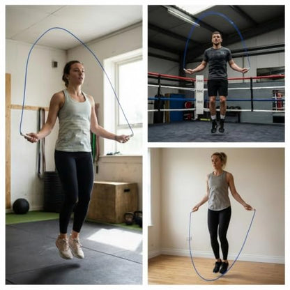 Elevate Rope Jump Rope for Men & Women, 5mm PVC Cable, 10 ft Adjustable - color: Royal Blue