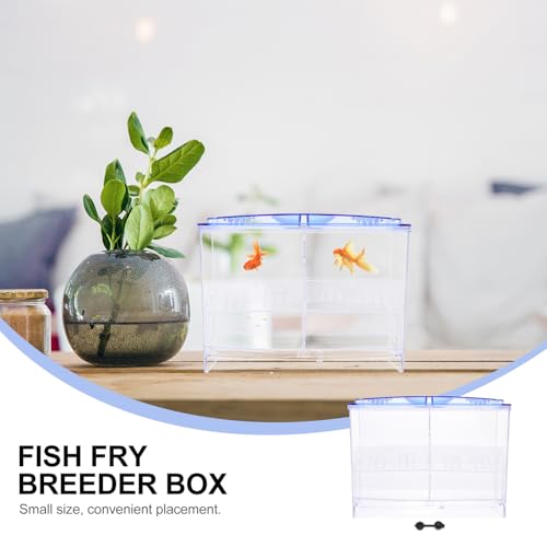 BESPORTBLE Aquarium Fry Breeding Box 2-Layer Isolation Hatching Container Plastic Fish Hatchery Tank for Betta Guppy Breeding and Fry Acclimation
