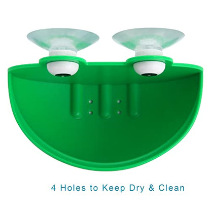 Frog Habitat Frog Dish Holder with Suction Cup, Frog Terrarium Cute Fish Tank Decoration for Tree Frog Toad Tadpole Small Aquatic Animal(2PC)