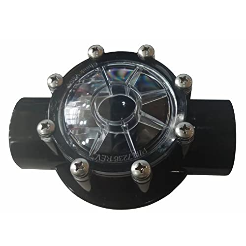 7235 Check Valve 180-Dgree,1-1/2-Inch to 2-Inch Replacement for Pools and Spas Straight Through Flow (Black)
