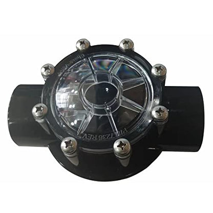 7235 Check Valve 180-Dgree,1-1/2-Inch to 2-Inch Replacement for Pools and Spas Straight Through Flow (Black)