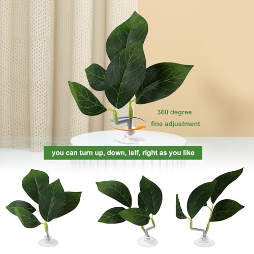 4pcs Betta Leaf Hammocks, 4 Styles Suction Cup Fish Tank Decor Leaves Fish Tank Plant Decor Accessories for Simulating Natural Habitats(Green)