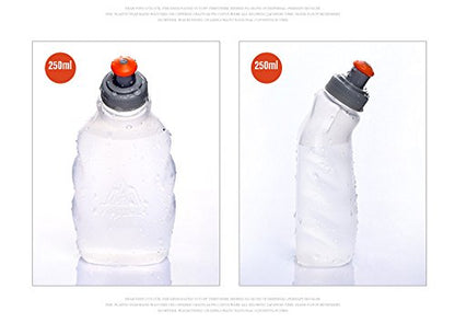 AONIJIE 250ML/350ML/500ML/600ML Portable TPU Soft Water Bottle Folding Soft Flasks For Outdoor Marathon Running Hydration Camping Hiking - color: 250ML-PP5